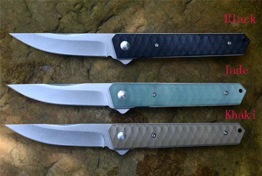 

3 Colors BK Plus Kwaiken Cutting Pocket Knife Flipper EDC Hunting Knife 3.5" 8Cr13MoV Stonewash Fold Blade G10 Handle