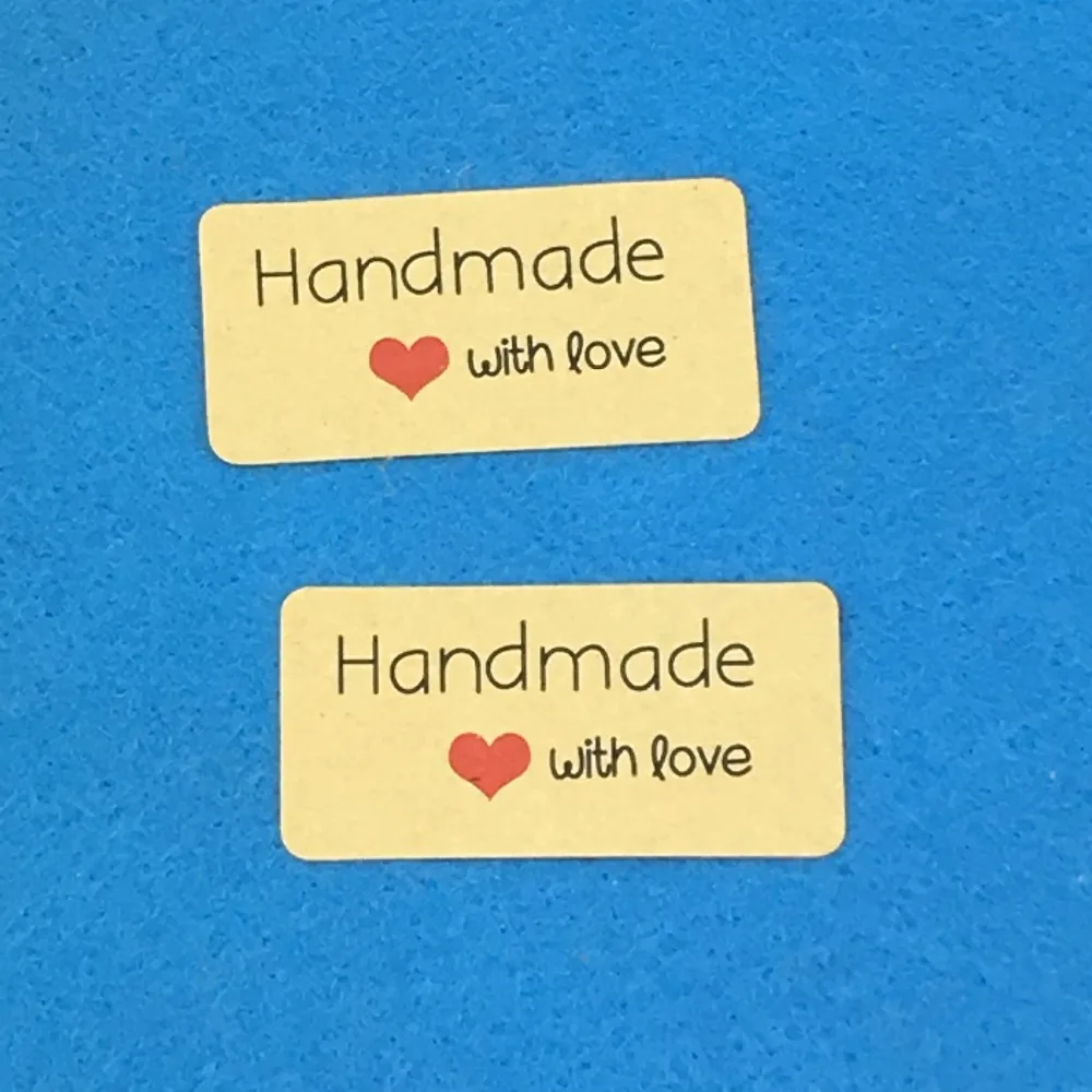 200PCS42cmKraftStickerLabelsHandmadewithlovestickersPaper