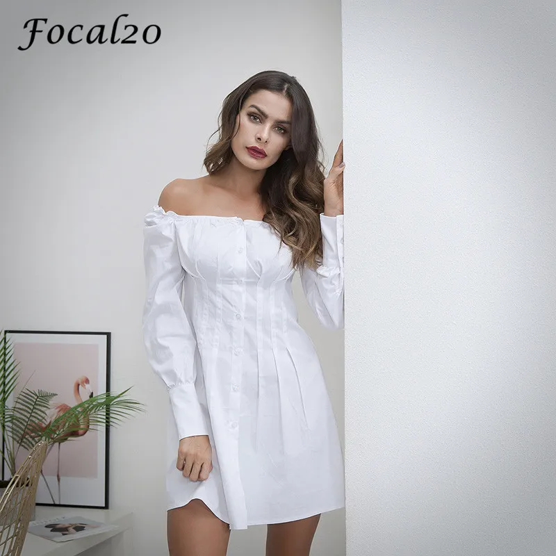 Женское облегающее платье Focal20 однотонное выше колена с открытыми плечами и