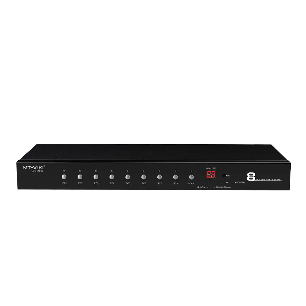 MT-VT0801 8 input and 1 output VGA switcher with audio Rack type remote control automatic scanning MT-VT0801