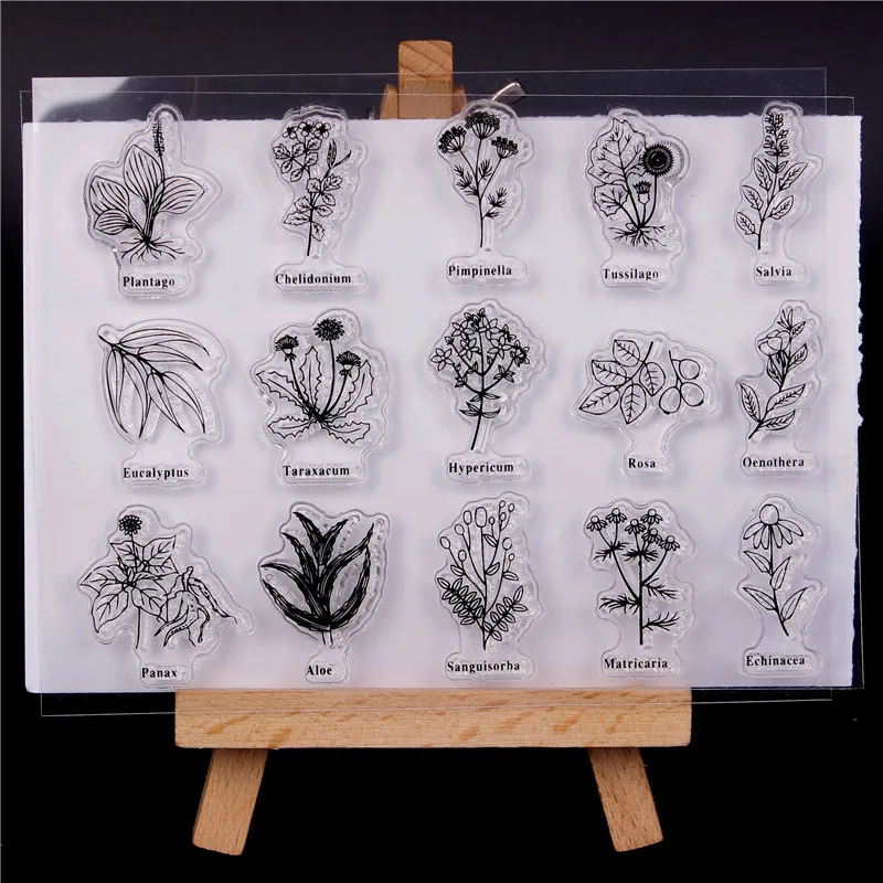 

A variety of flower seedlings Transparent Clear Silicone Stamp/Seal for DIY scrapbooking/photo album Decorative clear stamps
