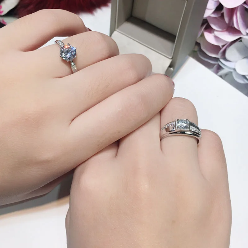 

Red Trees Adjustable Size 925 Sterling Silver Wedding Rings For Men and Women Box Package Shine Fine Jewelry Wholesale