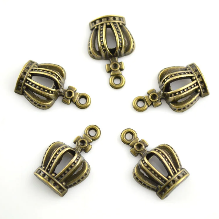 10pcs Crown Charms 12x20mm Bronze Color Alloy Pendant Charms For