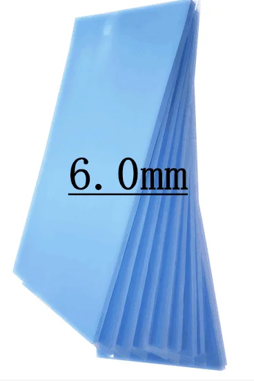 200*400*6.0mm almofadas de silicone condutoras térmicas altas