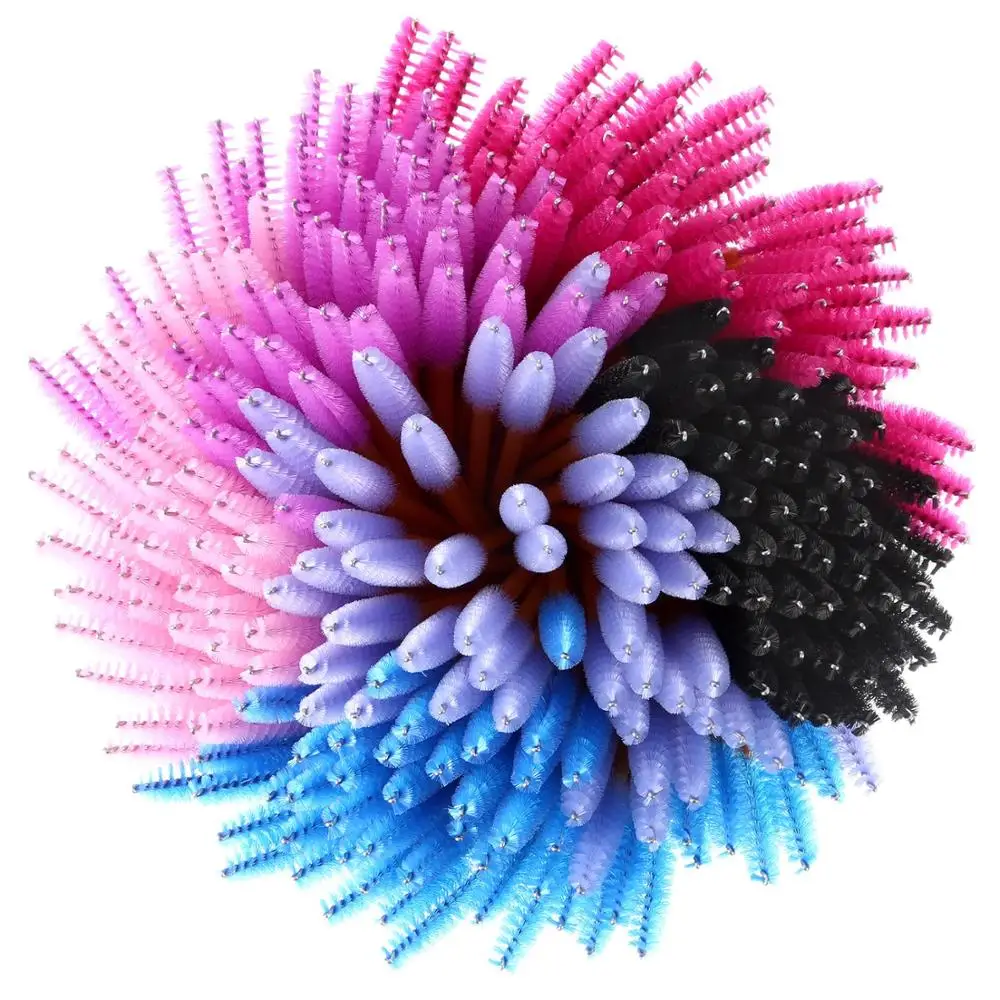 100Pcs Disposable Mascara Wands Eyelash Extension Brush Applicator Spoolers Eye Lashes Cosmetic Cleaning Brush 5 Colors