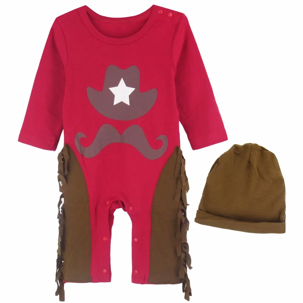 Baby Boys cowboy romper costume infant toddler Cosplay clothing set
