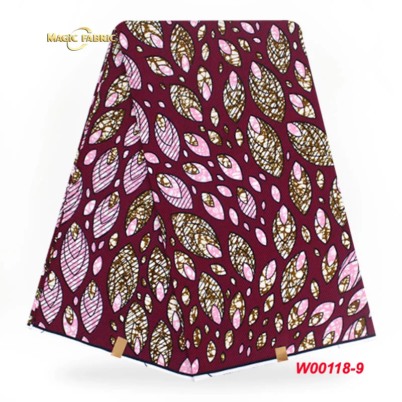 

2018 high quality African clothing super wax hollandais fabrics 100% cotton W00118-9