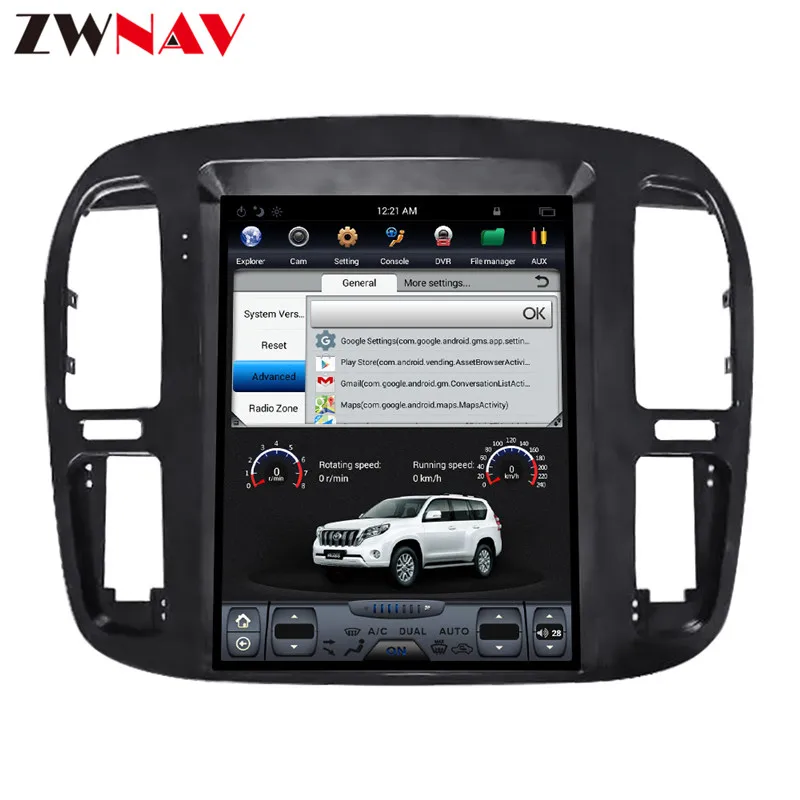 Тесла стиль Android 7,1 большой экран автомобильный DVD для Toyota Land Cruiser lc100 1998-2002 Аудио Видео Радио Стерео gps навигация 1 din