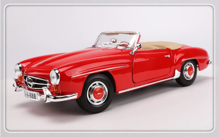 1:18 литая модель машины Модель игрушки для Benz 1955 190SL с рулевым колесом управление переднее колесо рулевая игрушка детей