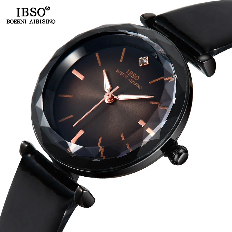 IBSO Роскошные Кварцевые часы для женщин модные кожаные часы Reloj Mujer Лидирующий бренд женские наручные часы Montre Femme#8699