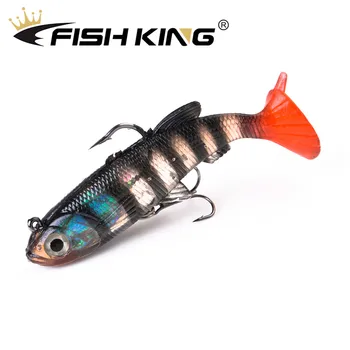

FISH KING Fishing Lure 60mm/7.5g 80mm/15g 100mm/24.5g Jig Wobblers Soft Lure Treble Hook Lead Head Bass Shad Pike Zander