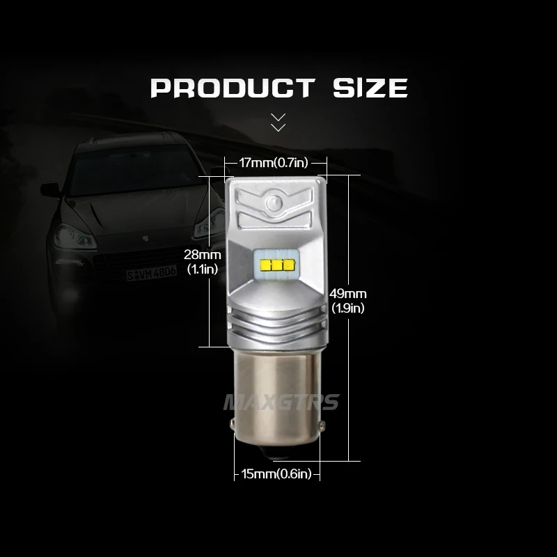 2x Высокая мощность S25 1156 800LM 6500K P21W BA15S светодиодный фонарь для автопарковки, стоп-сигнал, противотуманные фары заднего хода, автомобильный светильник