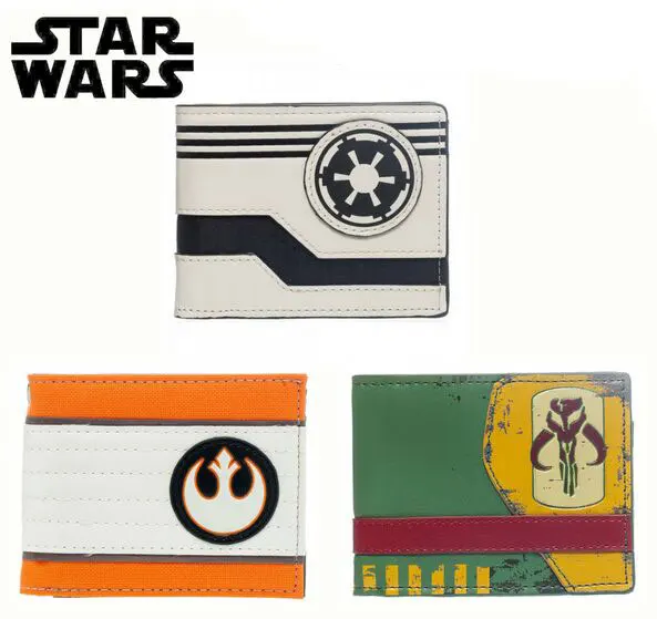 

star wars Galactic Empire mandalorian logo boba fett faux rebel alliance icon wallet men's wallet male