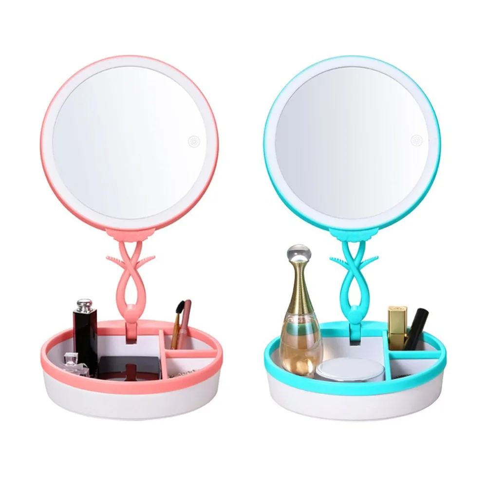

Foldale LED Touch Lovely Cute Design Screen Desktop Makeup Mirrors USB Charging Travel Portable Cosmetic Mirrors
