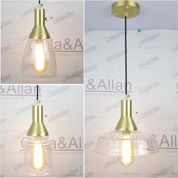 

E27 clear glass lamp shade modern brass pendant light indoor fabric twisted cable pandant lamp