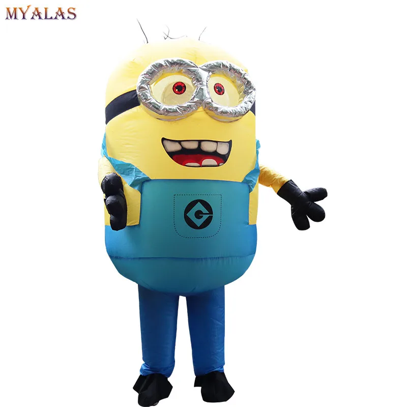 

New Minion Inflatable Costume With One Eye or double eyes Halloween Cosplay Party Costume Adult Minion Mascot Costume Carnival