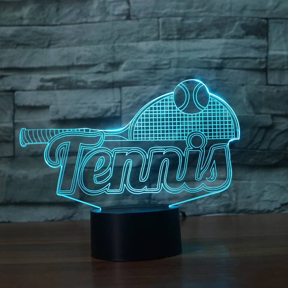 Светодио дный A1 теннис лампы 7 Изменение Цвета 3d иллюзия ночник