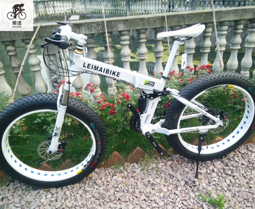 Best Kalosse 26*4.0 tires ,Folding  frame   Fat bicycle ,snow mountain bike , bicicleta mountain bike  , 21/24/27/30 speed, 2