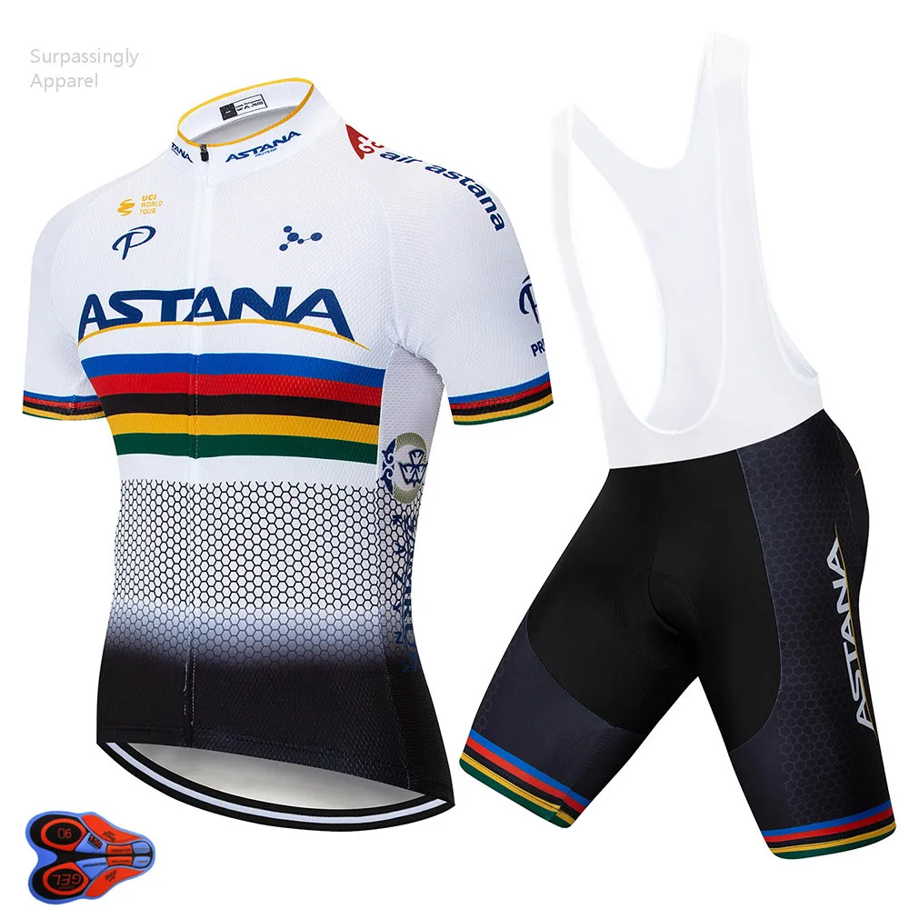 2019 فريق الصيف استانا الدراجات جيرسي الموالية الرياضية سباق UCI العالم جولة سراويل البيك القصيرة مجموعة روبا Ciclismo غطاء دراجة 9D هلام
