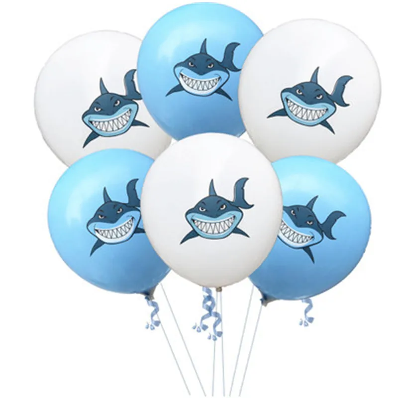 

6PCS 12inch Angry Shark Latex Balloons Birthday Party Decorations Kids Birthday Balloon Children's Day Inflatable toys