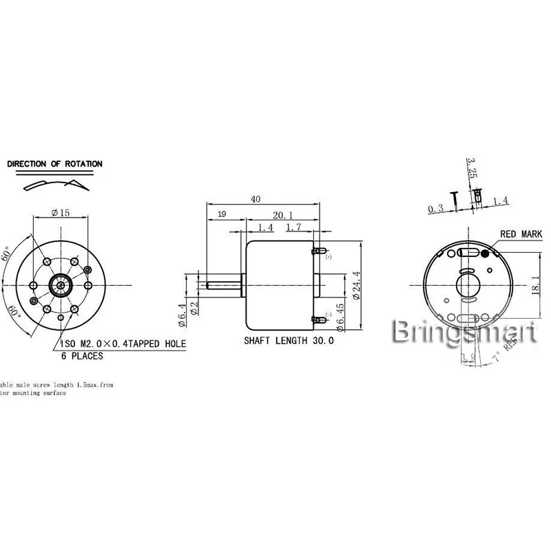 Bringsmart 3v 12v двигатель постоянного тока высокая скорость 3300/6600 об/мин микро