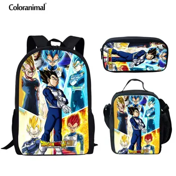 

Coloranimal Teenager Boy Schoolbag Japanese Anime/Super Dragon Z Ball 3pcs Set Backpack Kids Saiyan Goku Print Bookbag Child Bag