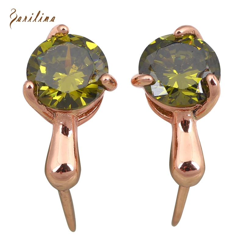 

Stunning Romance Fashion 2015 New Brand designer Green Zircon 18k rose gold Womens Peridot earrings jewelry E125