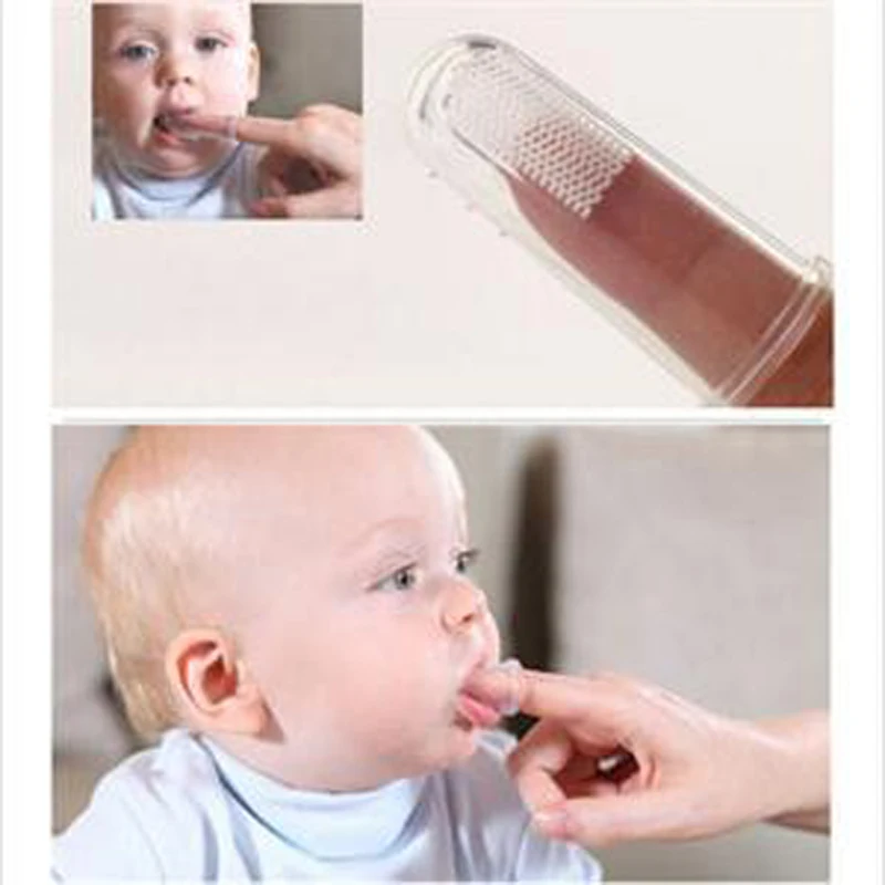 Baby Kids Silicone Finger Toothbrush Gum Brush Infant Deciduous Tooth Brush With Clear Massage Escova De Dente Infantil