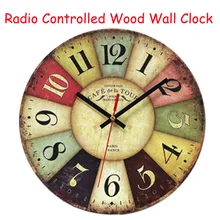 DCF77 Retro Wooden Wall Clocks Funkuhr Quartz MDF 10’inch Quartz Paris Wall Clocks In France