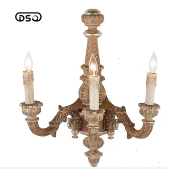 

DSQ,Vintage Solid Wood Wall Lamp for Living Room Hotel and Bedroom Decoration