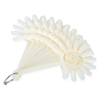 

New 120 Tips Useful Nail Art Design Polish Fan Board Display Practice Sticks Wheel Natural and Clear Colors Optional