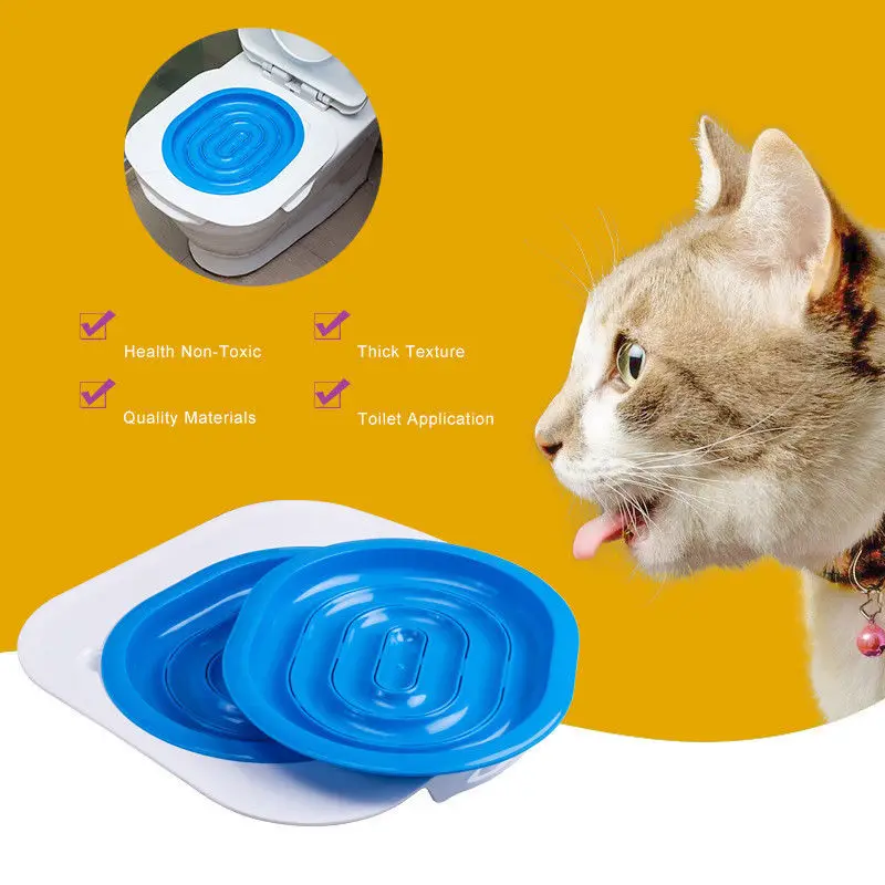 Plastic Cat Toilet Training Kit Seat Litter Tray Professional Puppy Cat Litter Mat Pet Cleaning Cat Training Supplies (3)