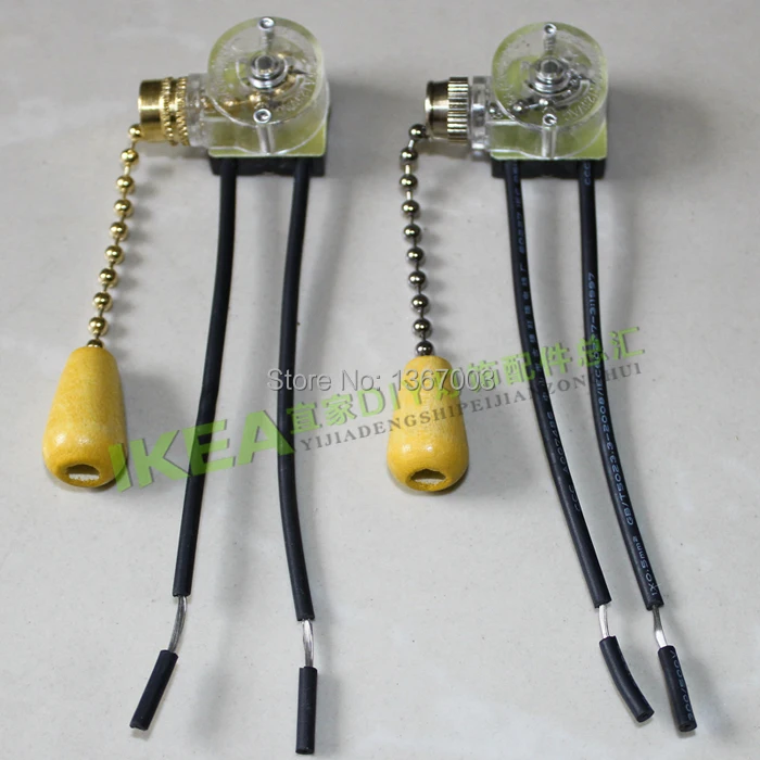 100PCS 3A 110v/220v Pull switch zipper pull rope switch, ceiling fan