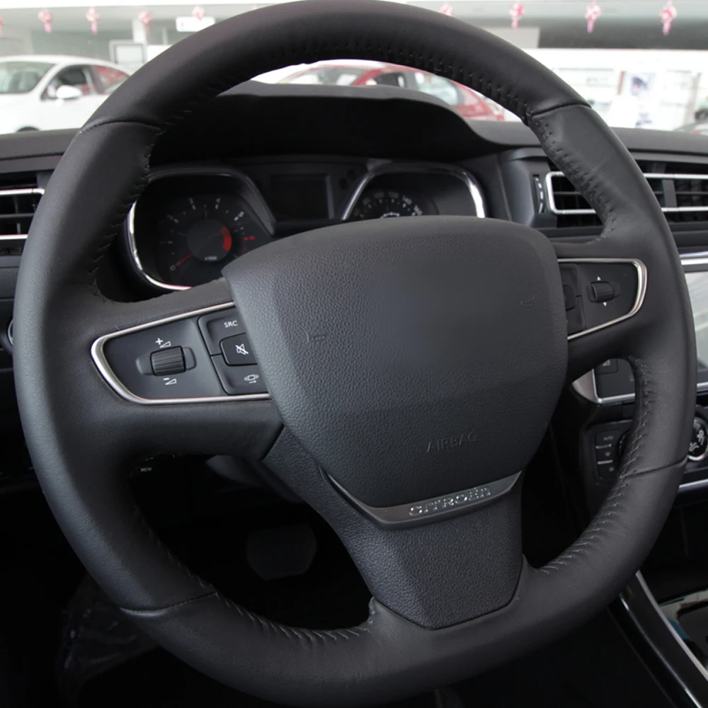 Обшивка рулевого колеса 2 шт. подходит для PEUGEOT 2011 2016 508 2015 2014 408 хромированная