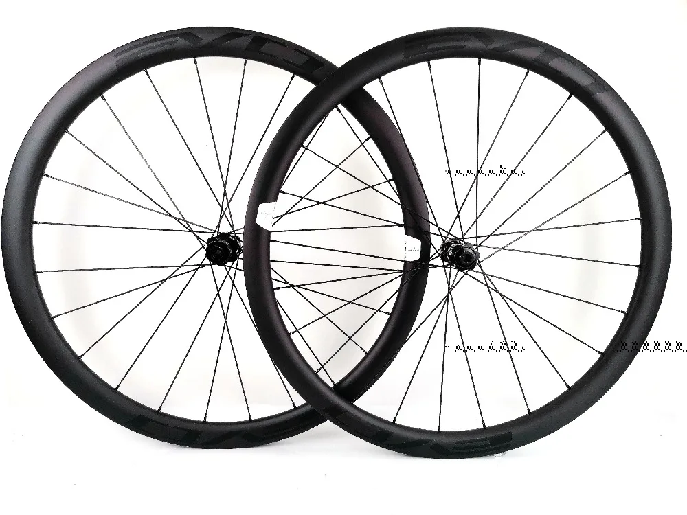 Excellent EVO 38mm depth road bike disc brake carbon wheels 25 width Tubeless cyclocross carbon wheelset with center lock disc brake hubs 0