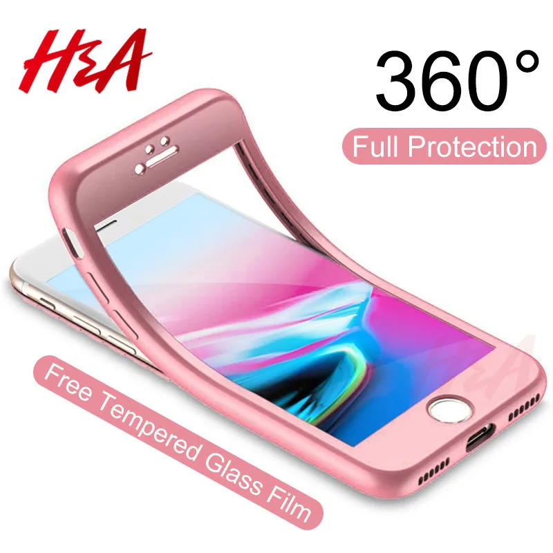 Чехол H & A с полным покрытием 360 градусов для iPhone 8 6 6s 7 Plus 5 SE мягкий силиконовый