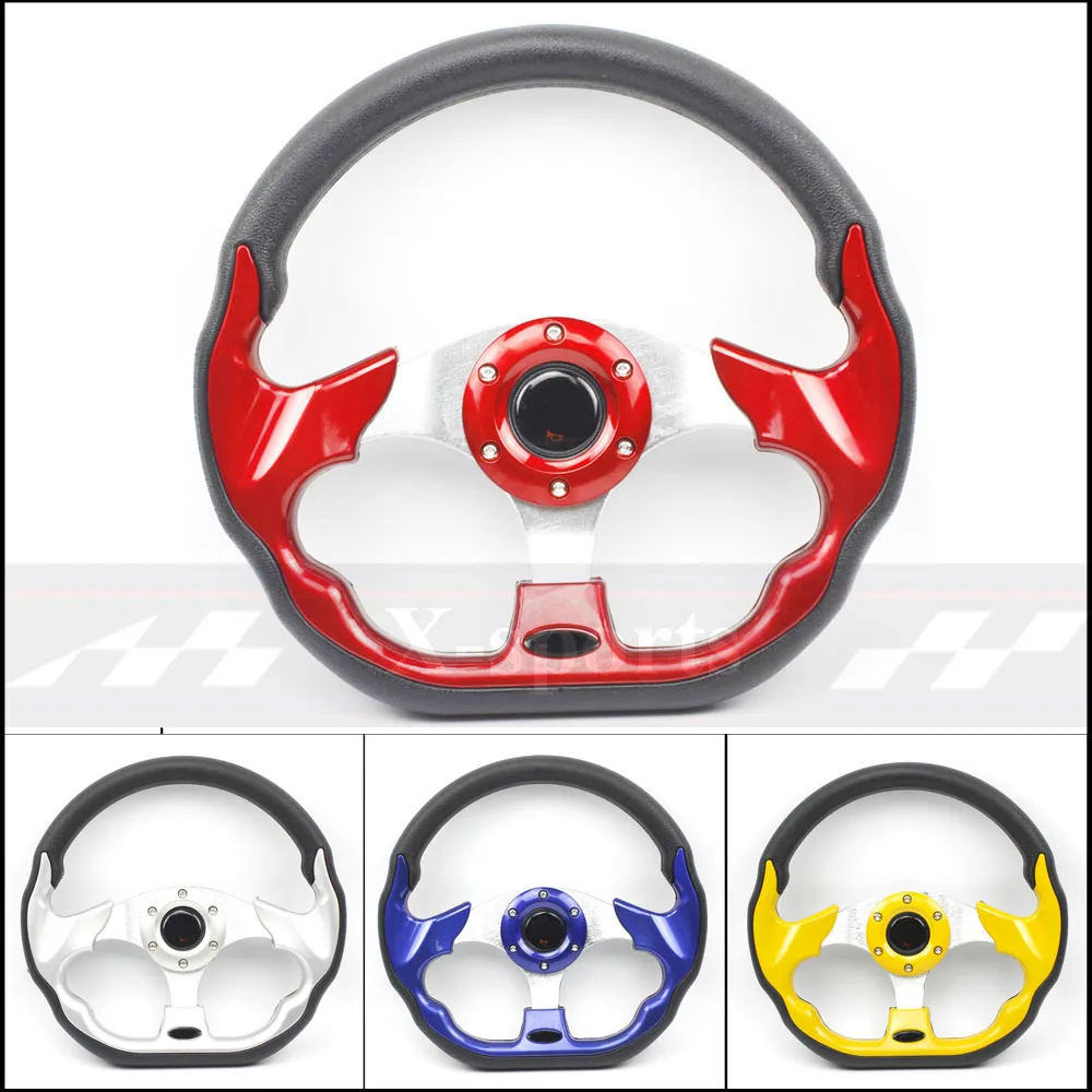 

car Sport steering wheel racing type High quality universal 13 inches 320MM Aluminum PU 5 color yellow black red blue silver MO