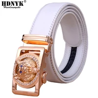 2019 горячие новые брендовые дизайнерские ремни мужские высокого качества автоматический ремень мужской кожаный пояс Повседневный ремень с волком Heah пряжкой - изображение