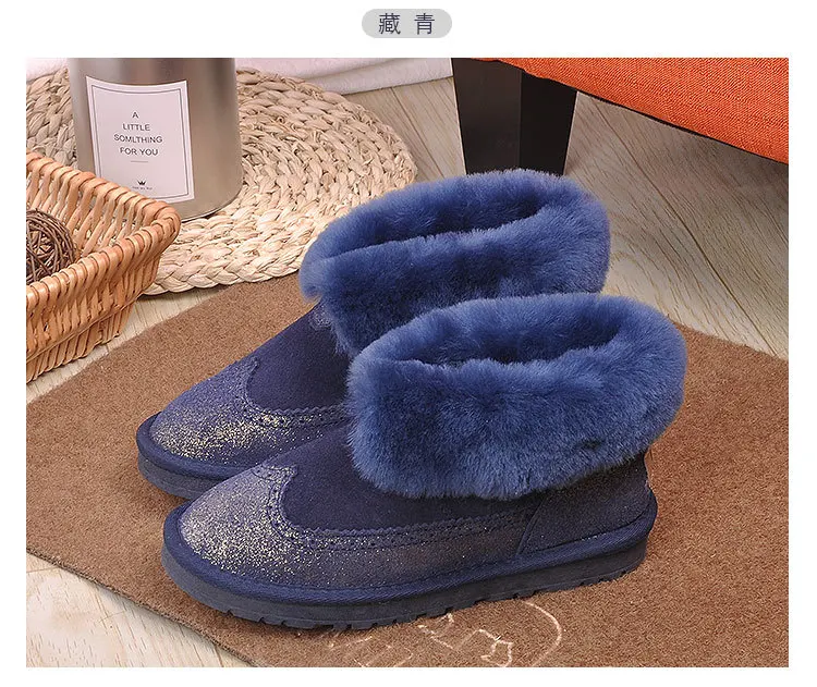 Мини-зимняя обувь; женские ботинки; женские зимние ботинки из натуральной кожи; модные теплые зимние ботинки на натуральном меху