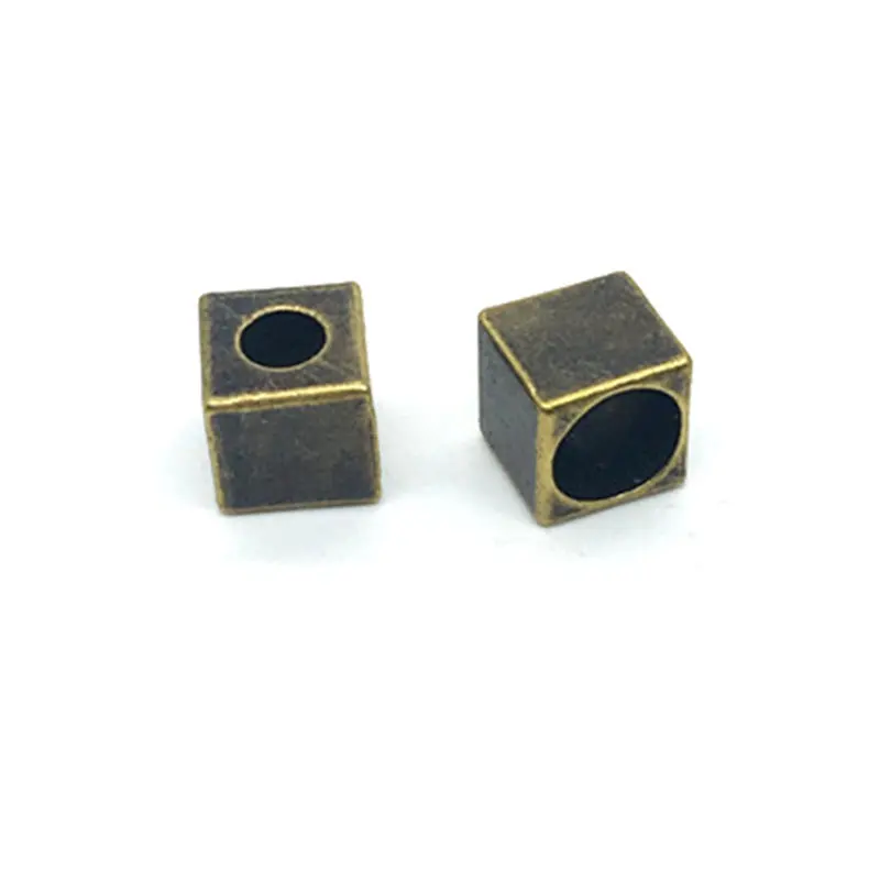 

10 PCs Garment Accessories Metal Stopper Cord Lock String Buckle Square with Round Hole DIY Supply For Shoelace Hoodies 8*8 mm