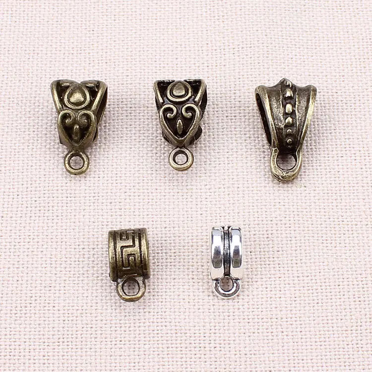 

20pcs/lot Zinc Alloy Antique Silver/Bronze Necklace Pendant Carrier Connector DIY Jewelry Findings