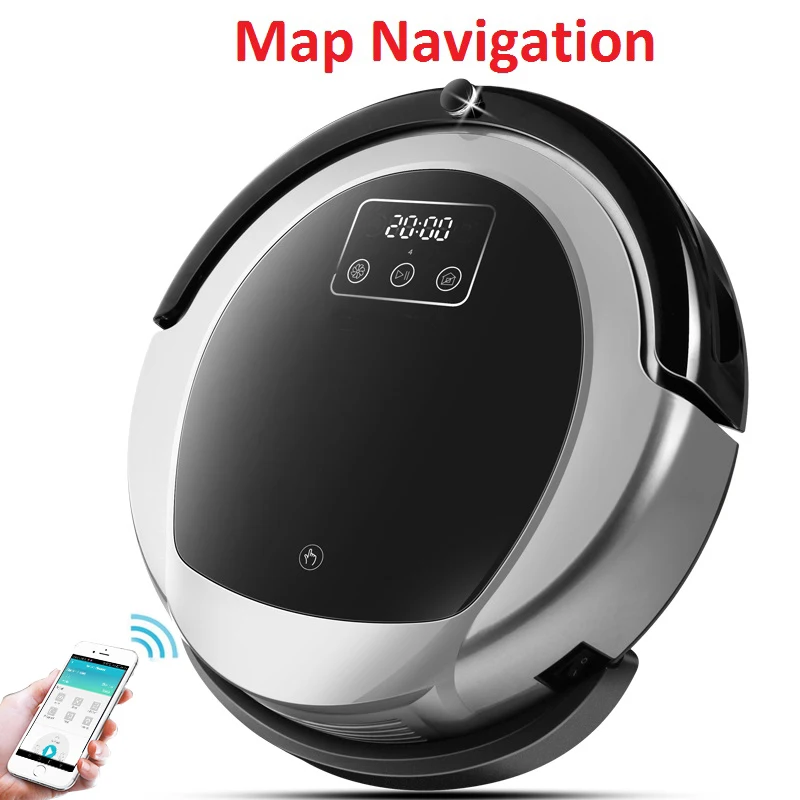 

Intelligent Robotic Vacuum Cleaner B6009, 2D Map & Gyroscope Navigation,Memory,Low Repetition,Virtual Blocker,UV Lamp,Wet Tank