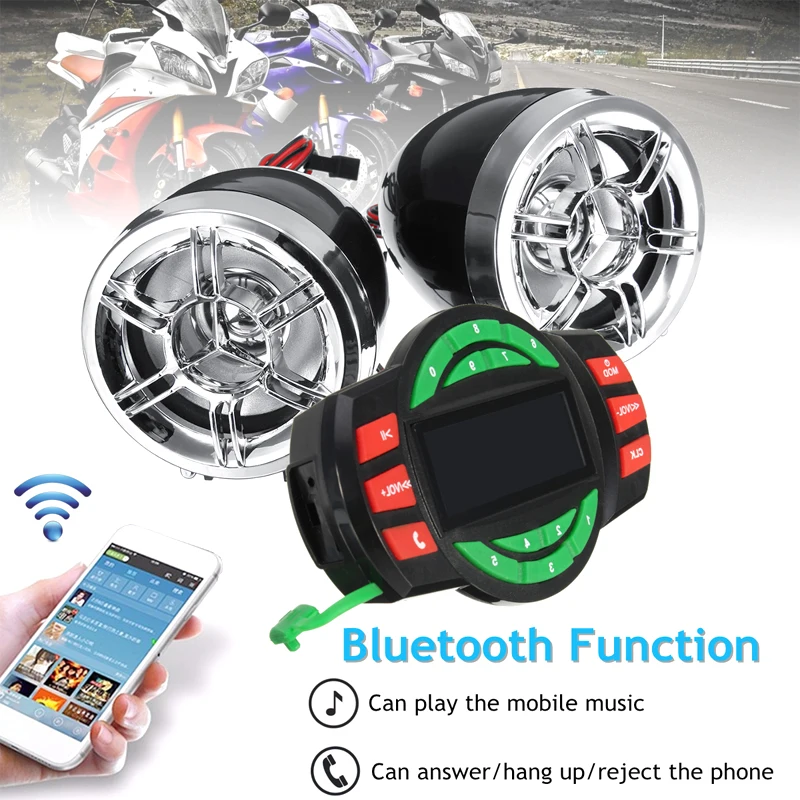 1 пара " Мотоцикл Руль аудио Системы Bluetooth USB SD fm-радио MP3 динамики