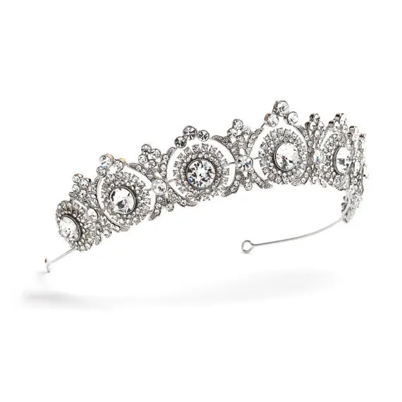 

Gorgeous Sparkling Silver Wedding Diamante Pageant Tiaras Hairband Crystal Bridal Crowns For Brides Hair Jewelry Head GL-344