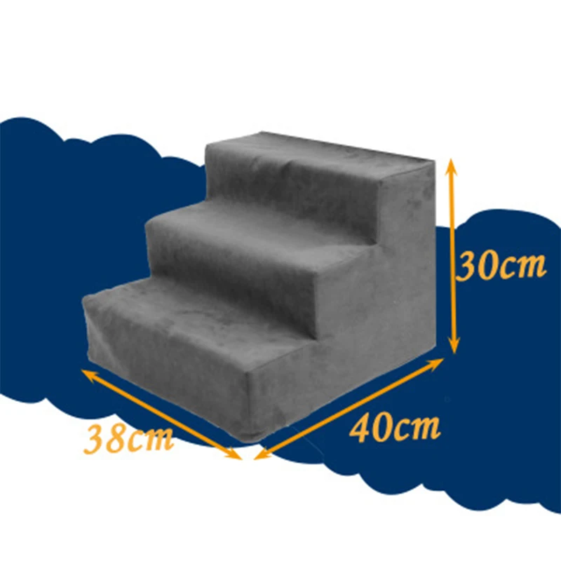 3 шага собака Лестницы анти-скольжения Водонепроницаемый ПЭТ подъемная лестница кошка кровать лестница дышащая подушка коврик для собак Щенок Кот дропшиппинг - Цвет: grey