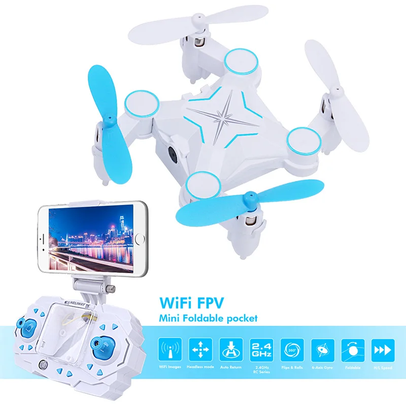 RC мини Дрон с 0.3MP HD камерой складной карманный Квадрокоптеры вертолет 4CH RTF