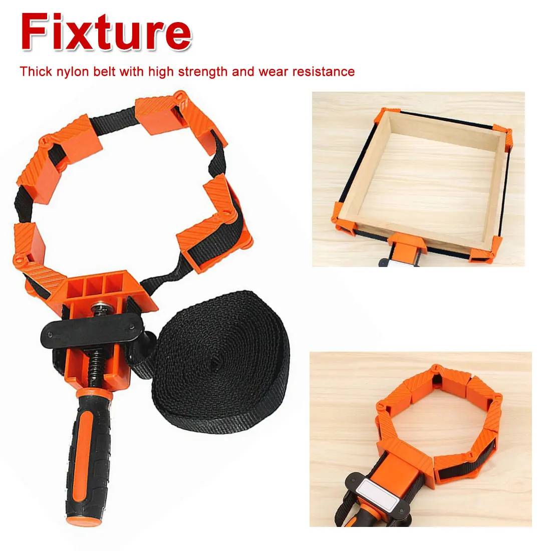 

Frame with Strap Tool Nylon strap clip Woodworker Photo Frame with Strap Clamp Holder Miter Vise Ratchet Angle Clamp Band Tool