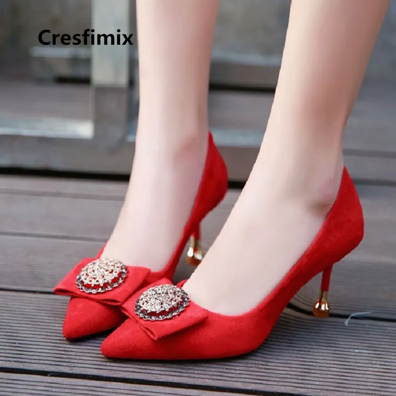 

Cresfimix tacones altos women cute stylish party high heel shoes lady casual spring & summer crystal high heel pumps a2980