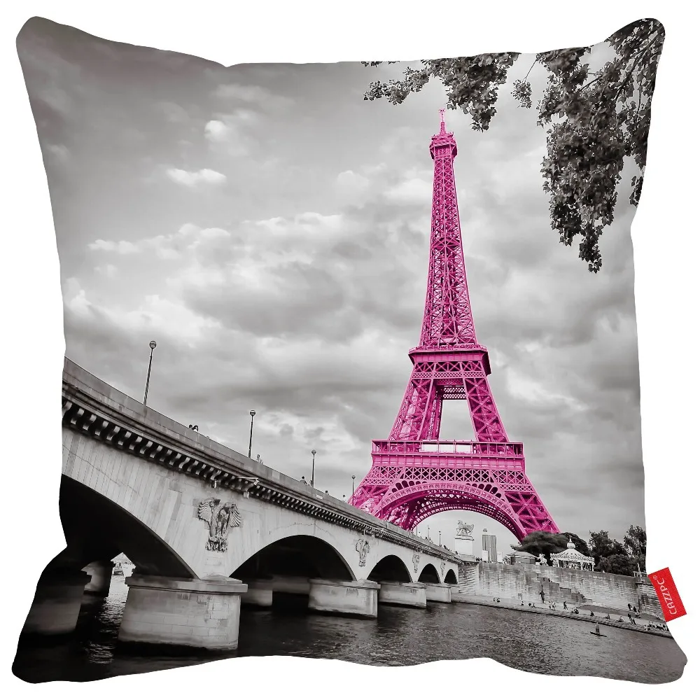 Retro Merah Muda Perancis Paris Menara Eiffel Cetak Kustom Rumah