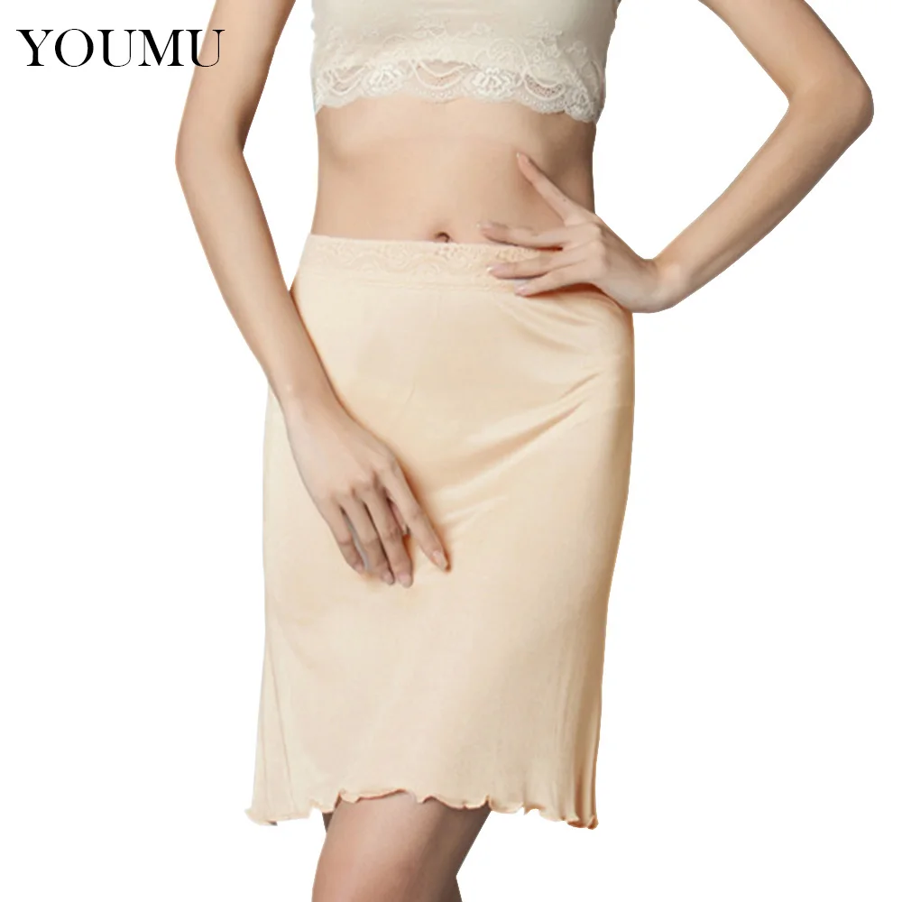 Женская юбка-американка, имитирующая шелковую нижнюю юбку, Нижняя юбка средней длины, сексуальное нижнее белье, M-XL, новая мода 207-086
